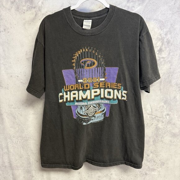 Vintage Arizona Diamondbacks World Series T Shirt Mens Large 21.5x27 Black - Picture 1 of 7